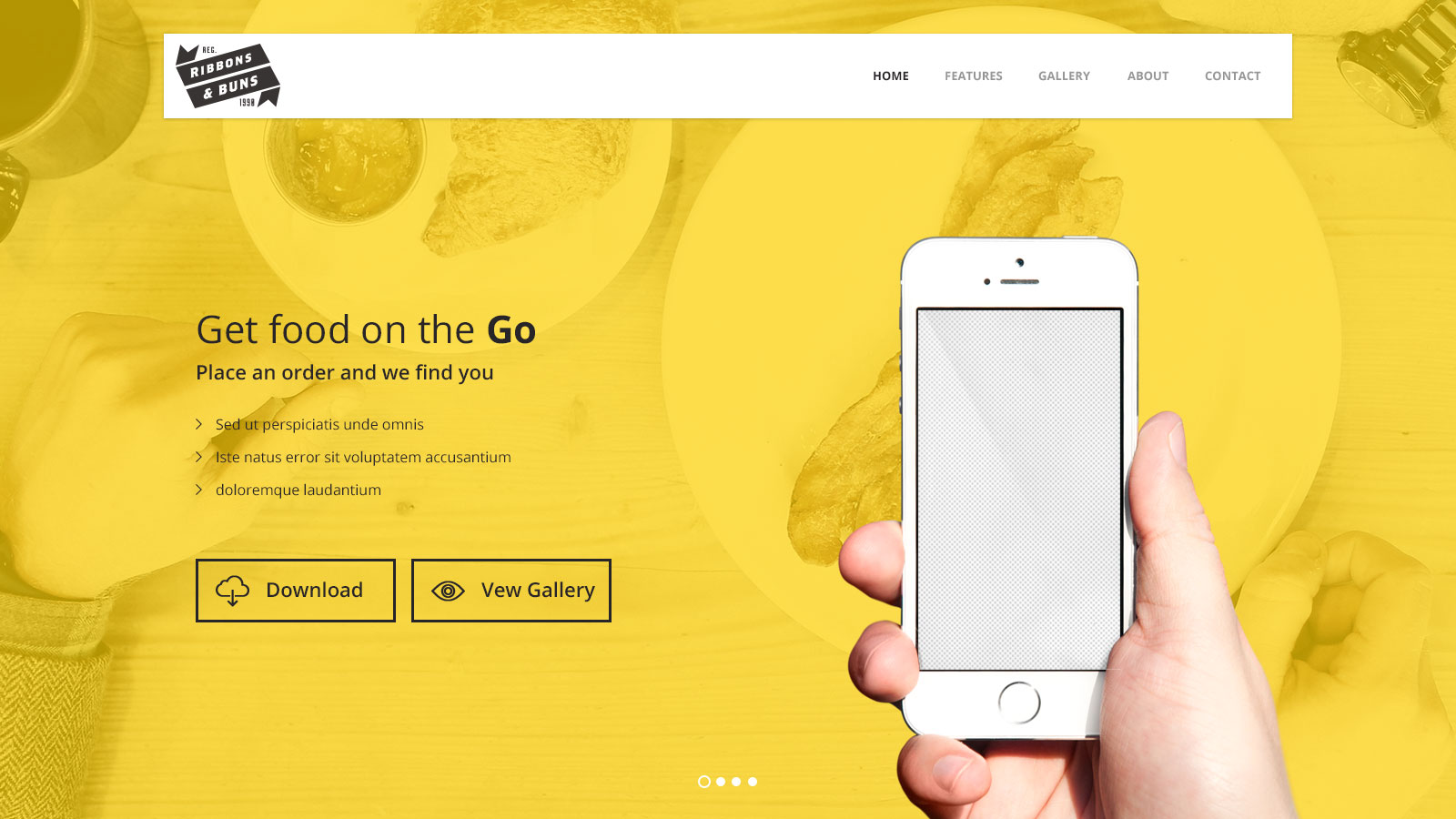 Hand holding smartphone over yellow background.